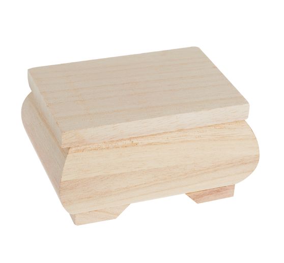 Boîte en bois renflée VBS, 11 x 8 x 6 cm
