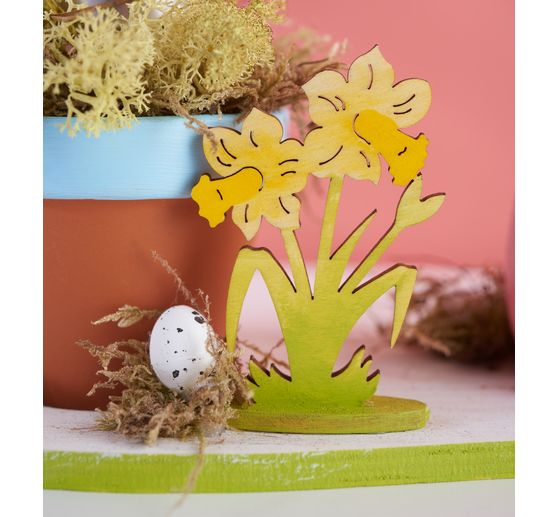 Figurines à emboîter VBS « Lapins et narcisses »