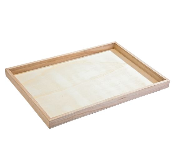 Plateau + 24 boîtes rondes en aggloméré VBS