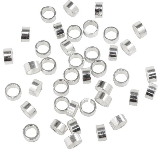 Perles à écraser en Argent 925, 40 pc., Ø 2 mm