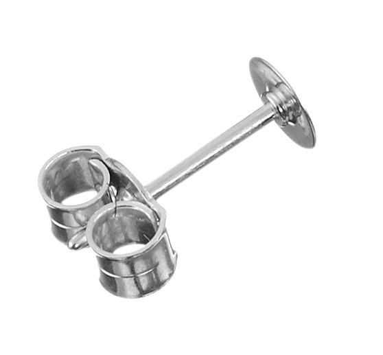 Clous d'oreilles en acier inoxydable avec disque 6 mm, 10 pc.