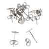 Clous d'oreilles en acier inoxydable avec disque 6 mm, 10 pc.
