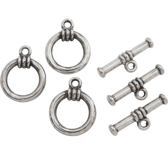 Fermoirs T, Argentés, 3pc