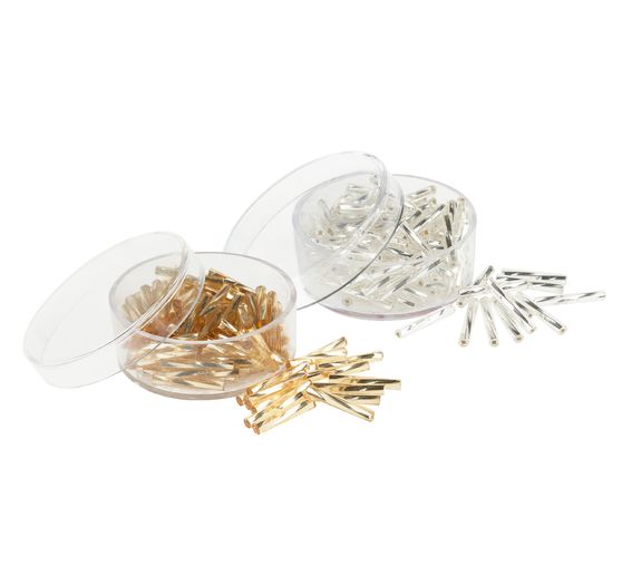 Perles bâtons torsadées en verre, 15 mm, 13 g