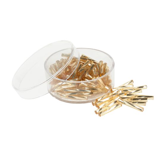 Perles bâtons torsadées en verre, 15 mm, 13 g
