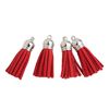 Glands en cuir, 4 pc. Argent/Rouge