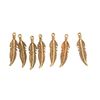 Pendentifs charms « Plumes », 7 pc. Or