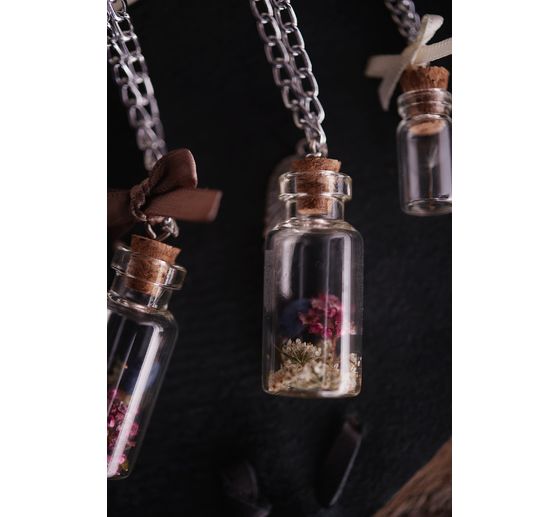 Pendentif fiole en verre