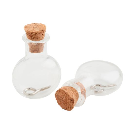 Pendentif fiole en verre