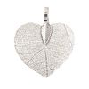 Decoration pendant "Filigree leaf" Platinum