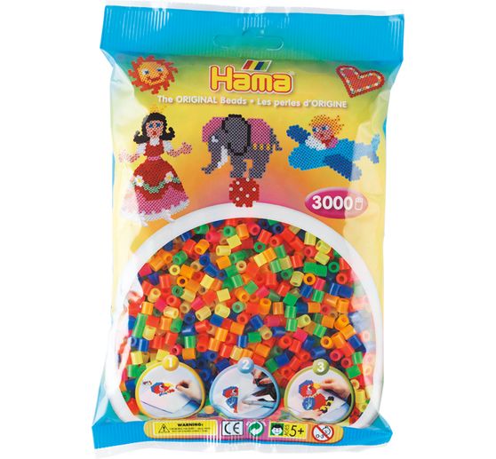 Assortiment de perles Hama « Fluo », 3 000 pc.