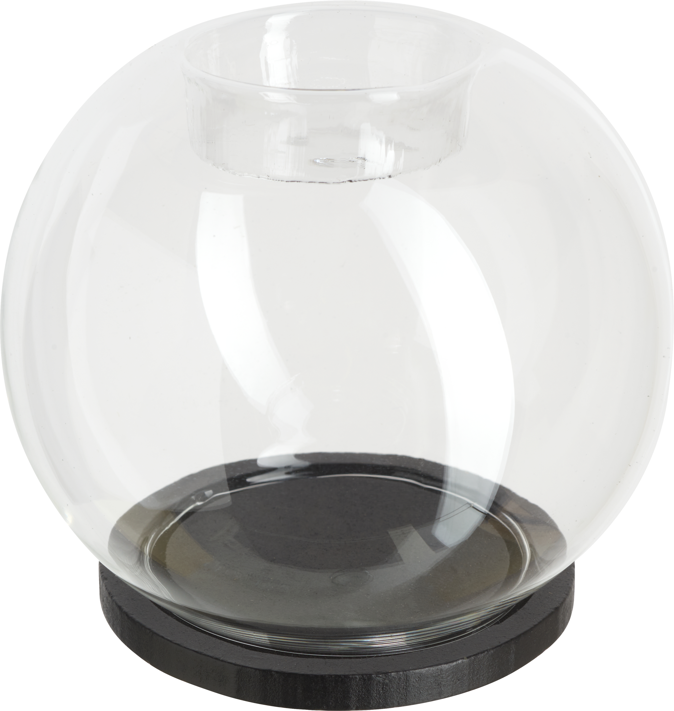 BOUGEOIR EN VERRE ET BAMBOU PETIT MODÈLE BOIS / NOIR : Bougie