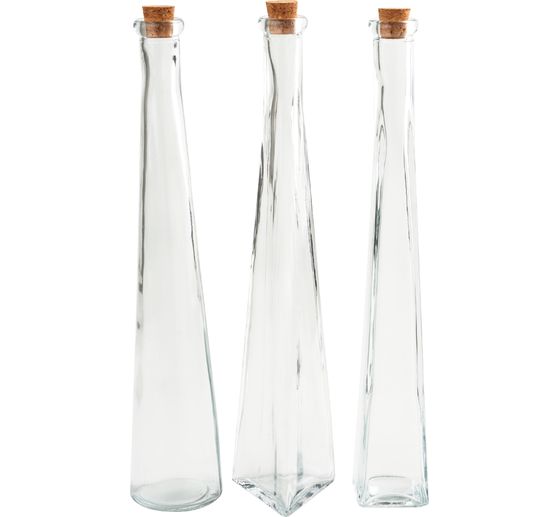 Bouteilles en verre VBS « Geo », set de 3