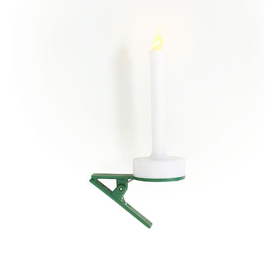 VBS LED Christmas tree candle with clip, 10 pieces