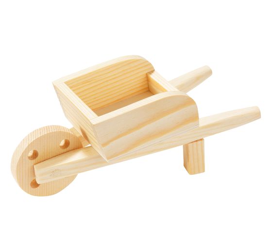 Wooden wheelbarrow, 12 cm