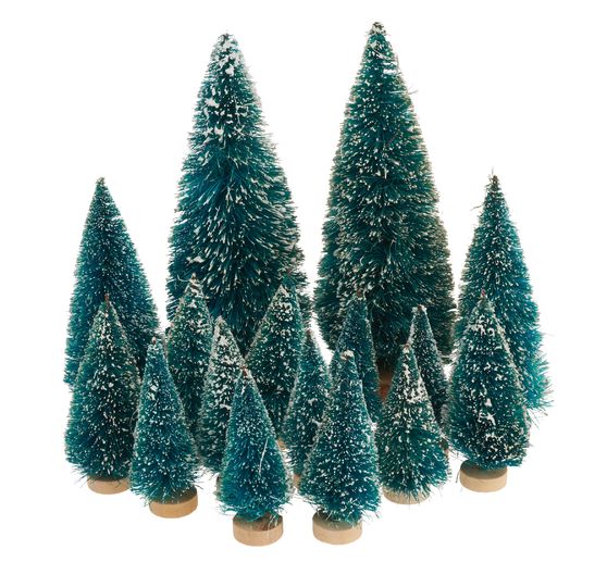 Sapins miniatures, enneigés, set de 16