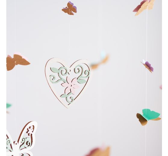 VBS Decoration pendant "Flowers, hearts and butterflies"