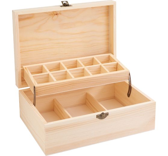 Boîte de rangement en bois VBS « Twin »