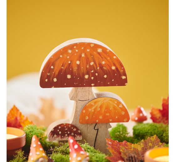 VBS Decorative wooden toadstools, 20 pieces