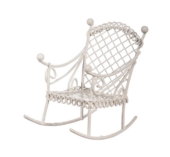 Mini-chaise à bascule, Blanc, 5,3 x 8 x 7,5 cm