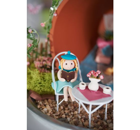 Mini-salon de jardin, 3 pc., Blanc, 2 chaises + 1 table