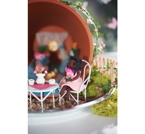 Mini-salon de jardin, 3 pc., Blanc, 2 chaises + 1 table