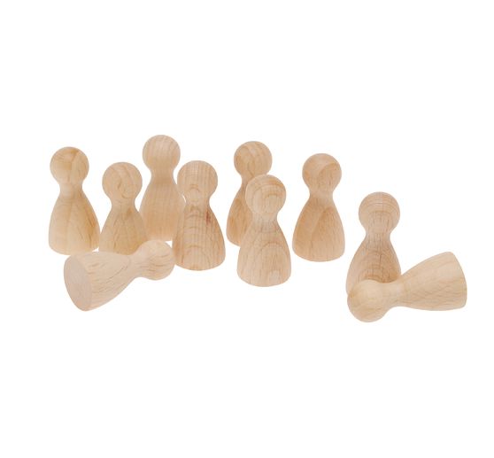 Wooden toy figure, 28 mm, 10 pieces