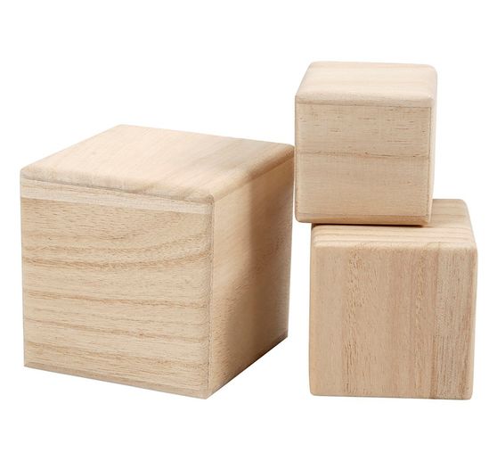 Wooden cubes, set of 3