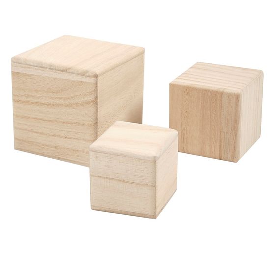 Cubes en bois, set de 3