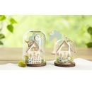 Cloche En Verre Lumineuse Avec Socle - 10x10x10 Cm - Pour Exposer Miniatures, Plantes Artificielles, Figurines - Anti-poussière - DIY Déco