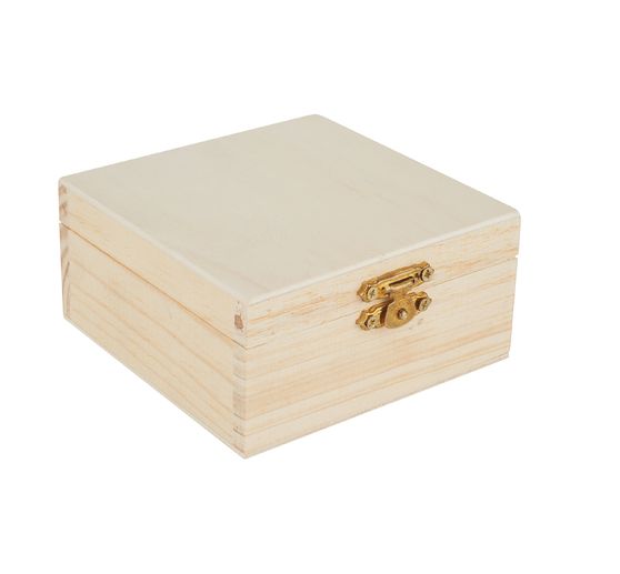 Boîte en bois carrée VBS, pin