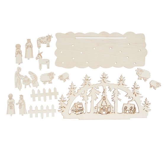 Kit de construction en bois VBS « Crèche »