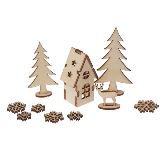 Kit de construction en bois « Maison dans la forêt », 18 pc., contreplaqué