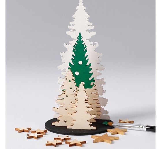 Kit de construction en bois « Trio de sapins », 13 pc., contreplaqué