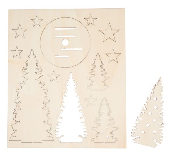 Kit de construction en bois « Trio de sapins », 13 pc., contreplaqué