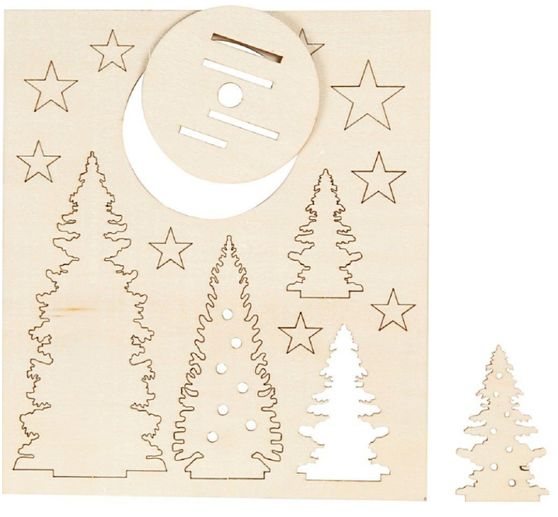 Kit de construction en bois « Trio de sapins », 13 pc., contreplaqué