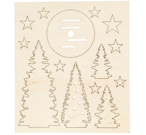 Kit de construction en bois « Trio de sapins », 13 pc., contreplaqué