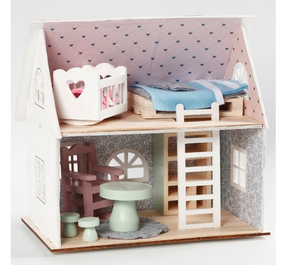 Maison de poupées miniature en métal à coudre boîte avec 10 accessoires 
