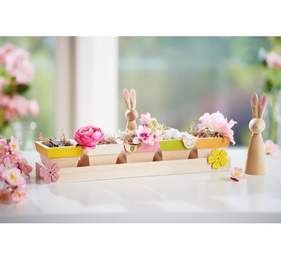 Plateau en bois 5 pots VBS