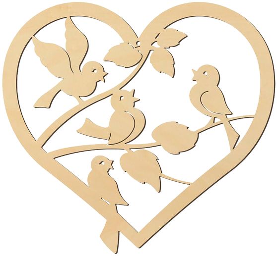 Déco de fenêtre « Oiseaux dans un cœur »