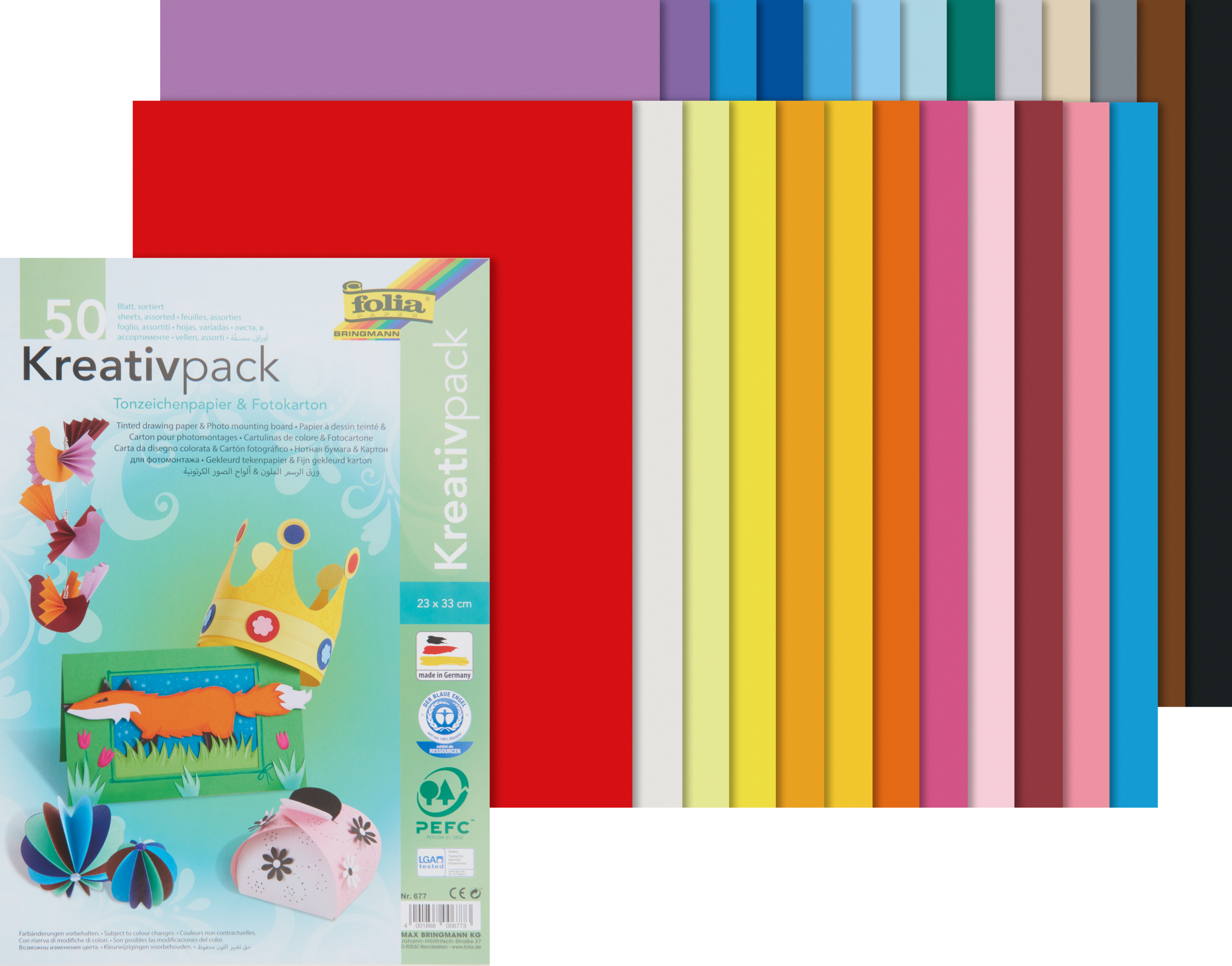 Feuilles Enfants & Bricolage ELES VIDA 50 Feuilles de Papier COLORÉ DIN A2 Papier Craft & Feuilles de Carton colorées être créatif Made in Germany Set de Carton Photo 300g / m² 10 Couleurs 