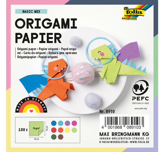 Papiers de pliage 10 x 10 cm