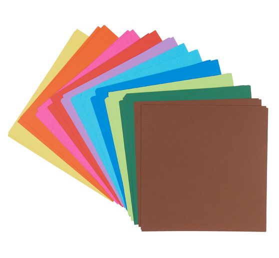 Papier de pliage 20 x 20 cm, 100 feuilles assorties