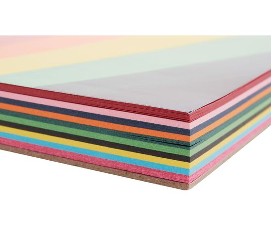 Bloc de papier teinté VBS « Couleurs assorties », 100 feuilles