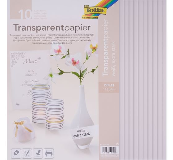 Papier transparent, 10 feuilles
