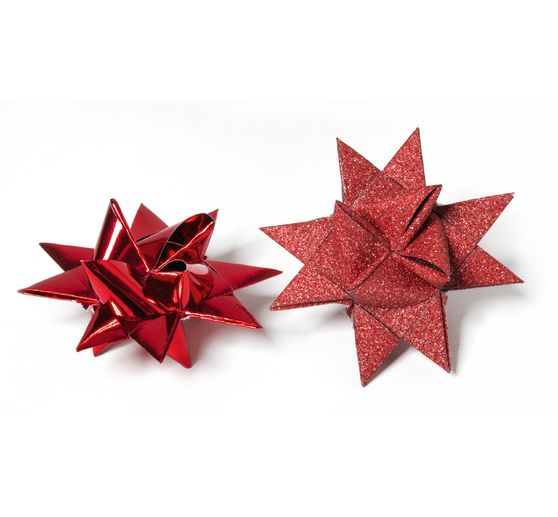Bandes de papier « Rouge pailleté », 50 mm, 12 bandes