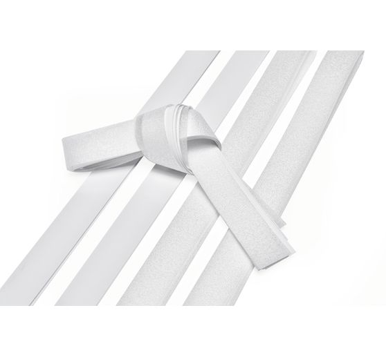 Bandes de papier « Pailletté, blanc », 15 mm, 24 bandes