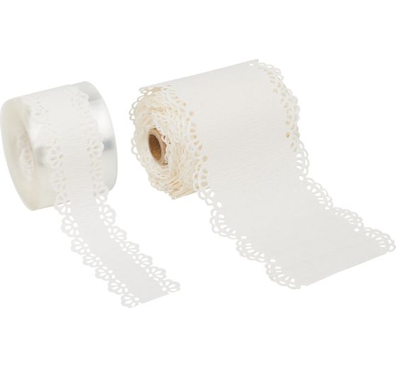 Bordure dentelle en papier, 2 m, autocollante