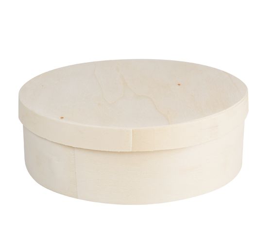 VBS Wooden chip box "Round", Ø 15 cm
