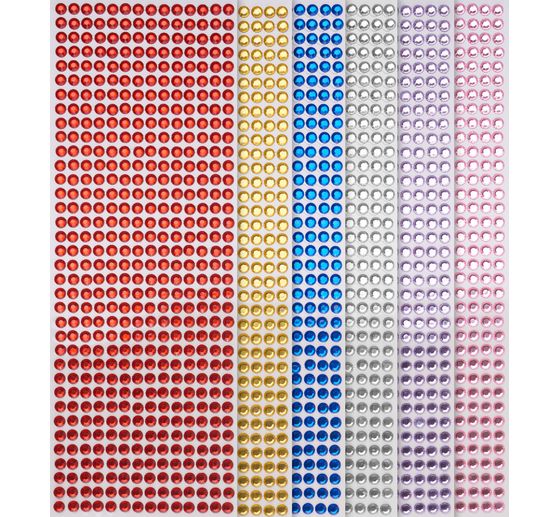 Pierres décoratives VBS « 6 couleurs », 6 planches de 500 pc.